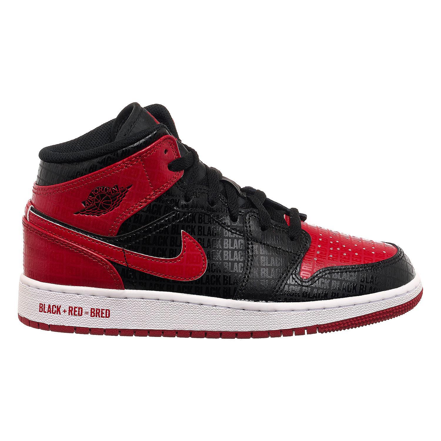 Кросівки жіночі Nike Jordan Air Jordan 1 Mid “Bred”(Gs) (DM9650-001) - фото 2